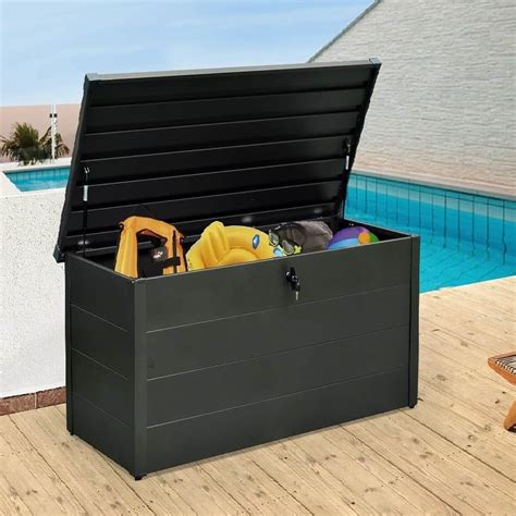 big metal box called|outdoor metal box with lid.